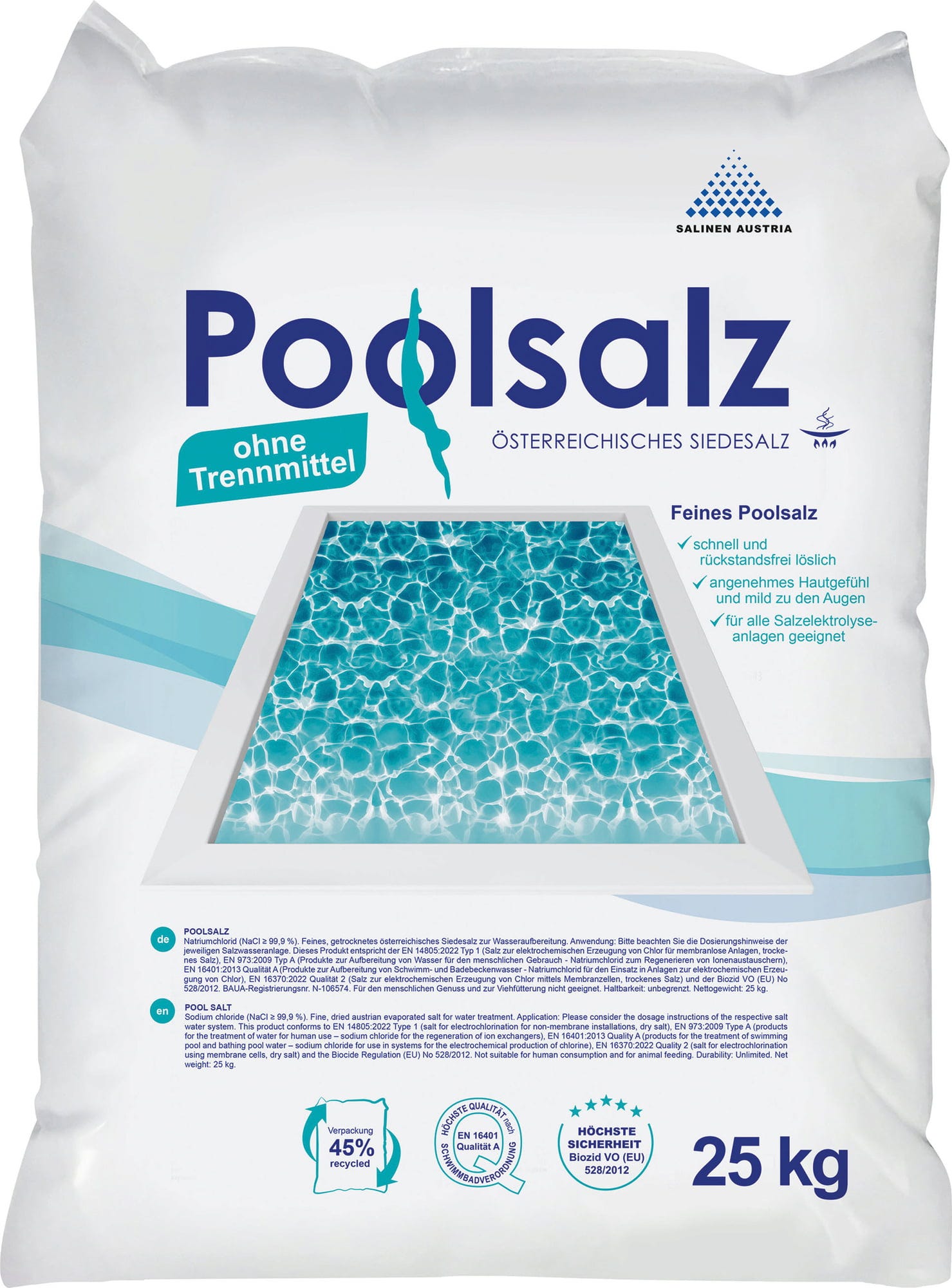 Salinen Austria Poolsalz - 25 kg