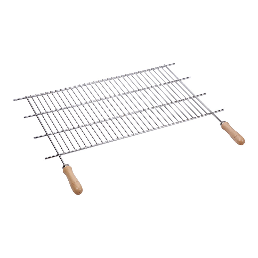 Sauvic 02480 - Parrilla Barbacoa zincada Recortable, con Mangos de Madera, 100 x 40 cm