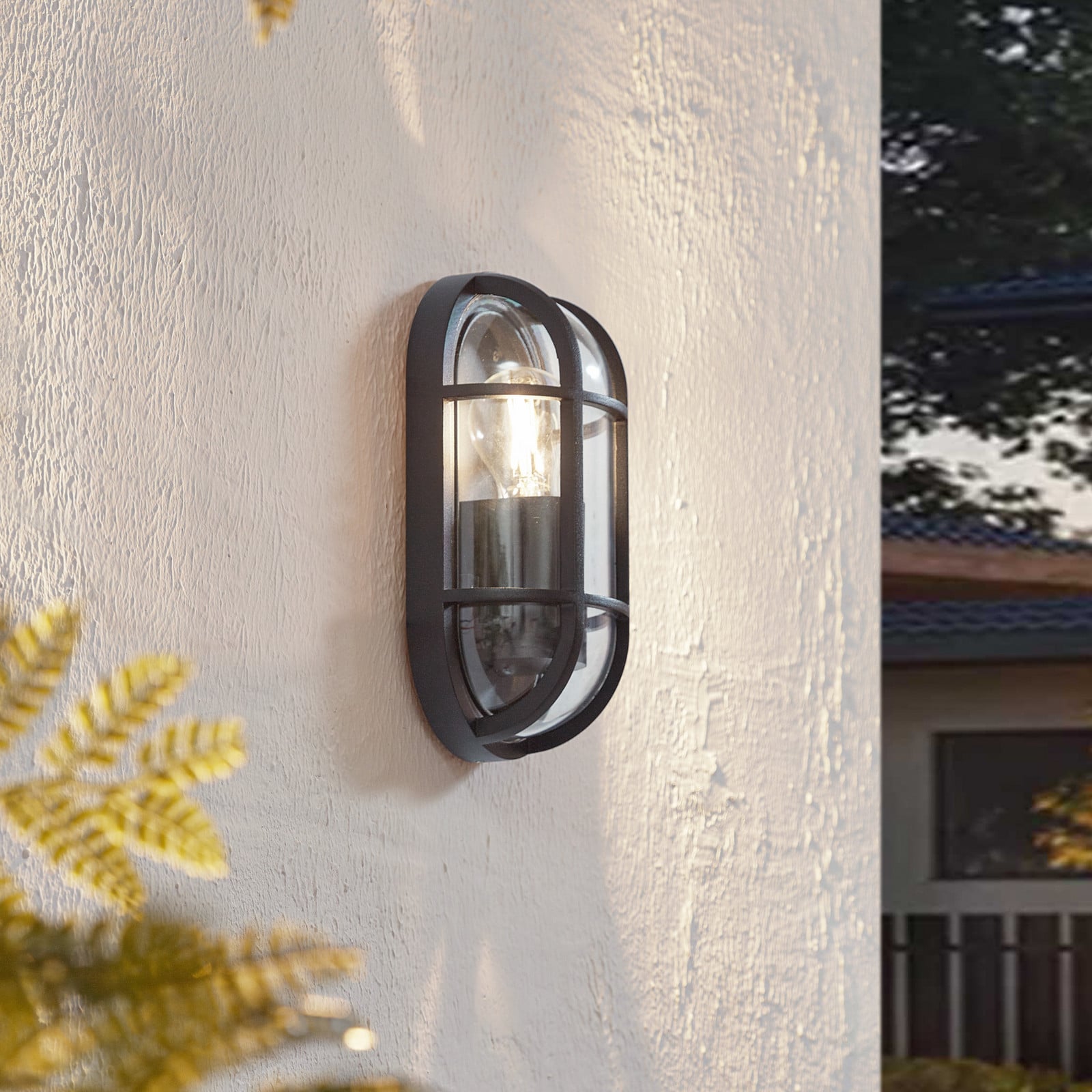 Serine Aplique Exterior H27,1 Negro - Lucande - Balcón - Aluminio - De superficie