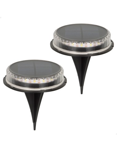 Set 2 balizas solares led blanca con estaca para jardín