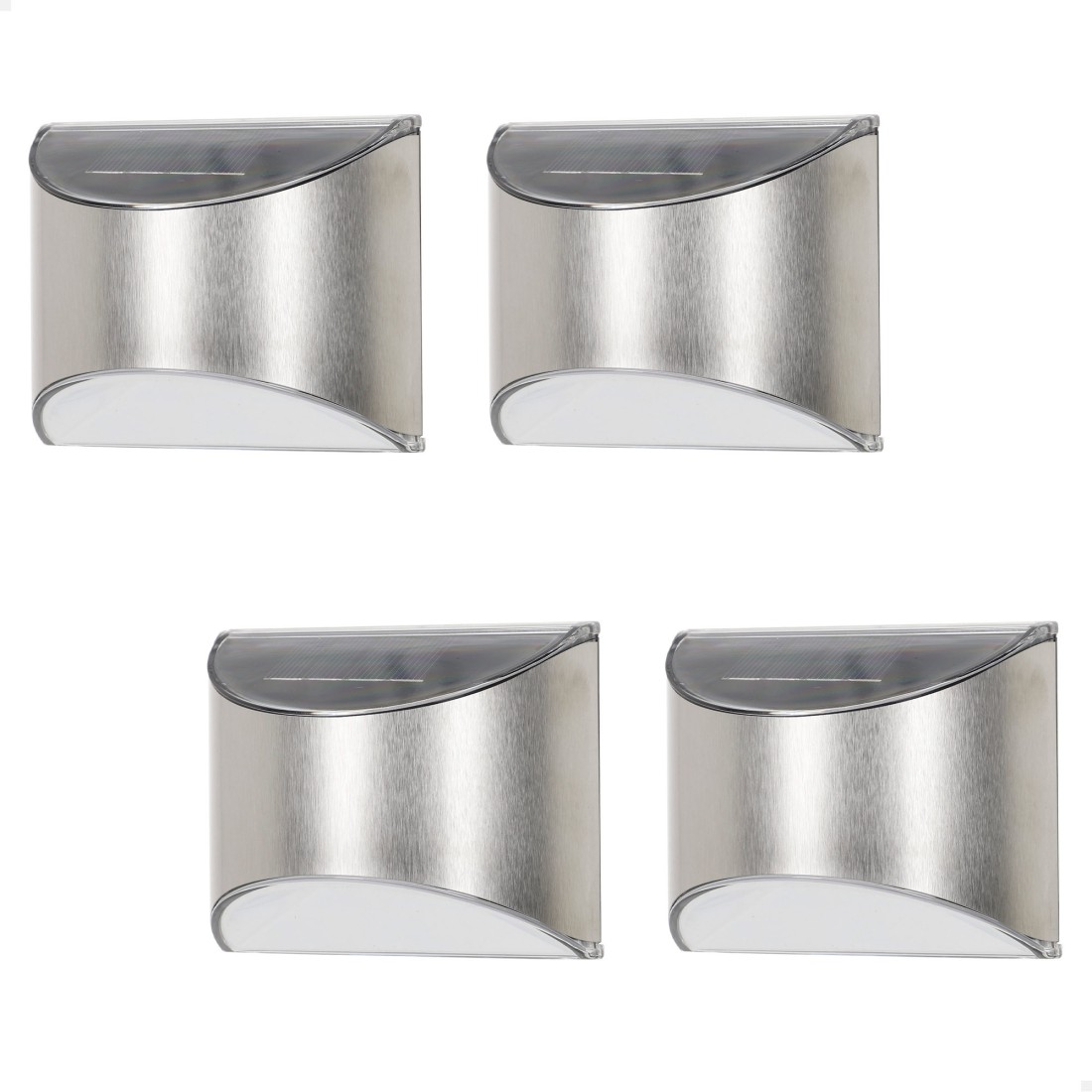Set 4 apliques solares led 5-10 lúmenes de acero inoxidable para pared