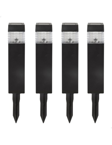 Set 4 balizas solares led blanca con estaca