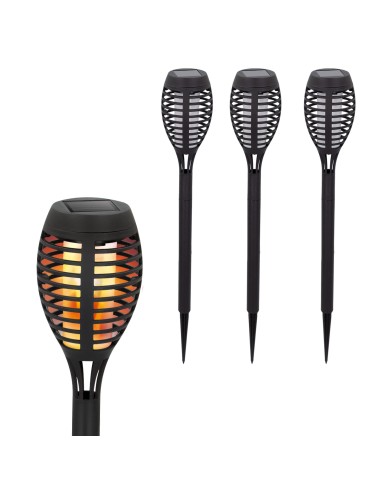 Set 4 balizas solares led efecto llama