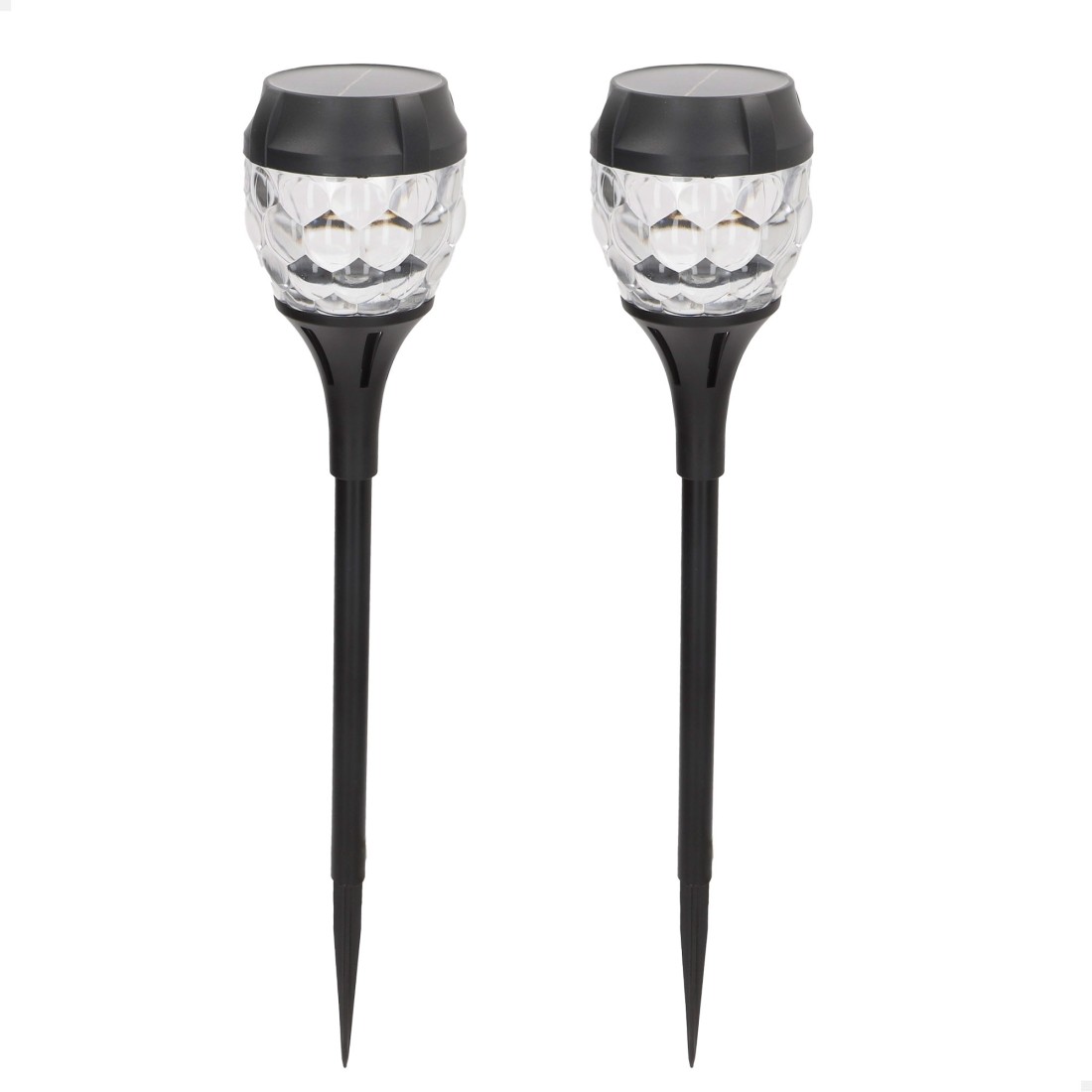 Set de 2 balizas solares led 5-10 lúmenes con proyección decorativa