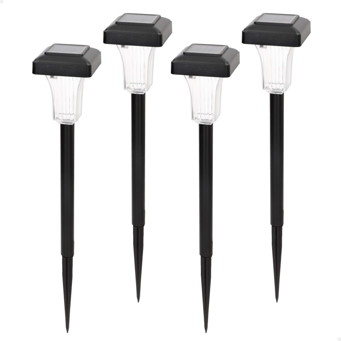 Set de 4 balizas solares led 5-10 lúmenes con proyección decorativa