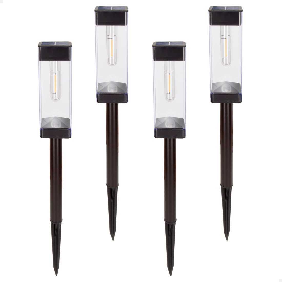 Set de 4 balizas solares led 6 lúmenes con estaca