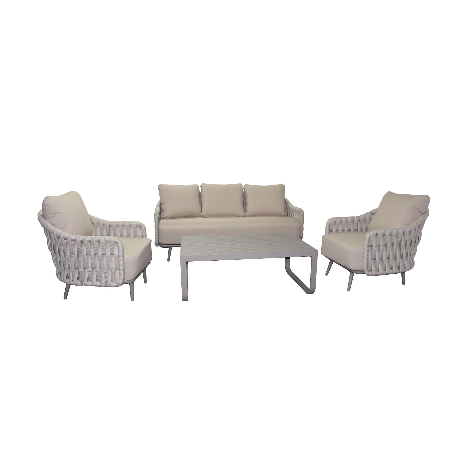 Set de jardín de 4 piezas de aluminio Icaria