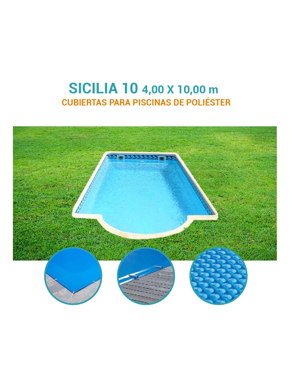 Sicilia 10| 10 x 4m | Cubiertas piscina de poliéster DTP