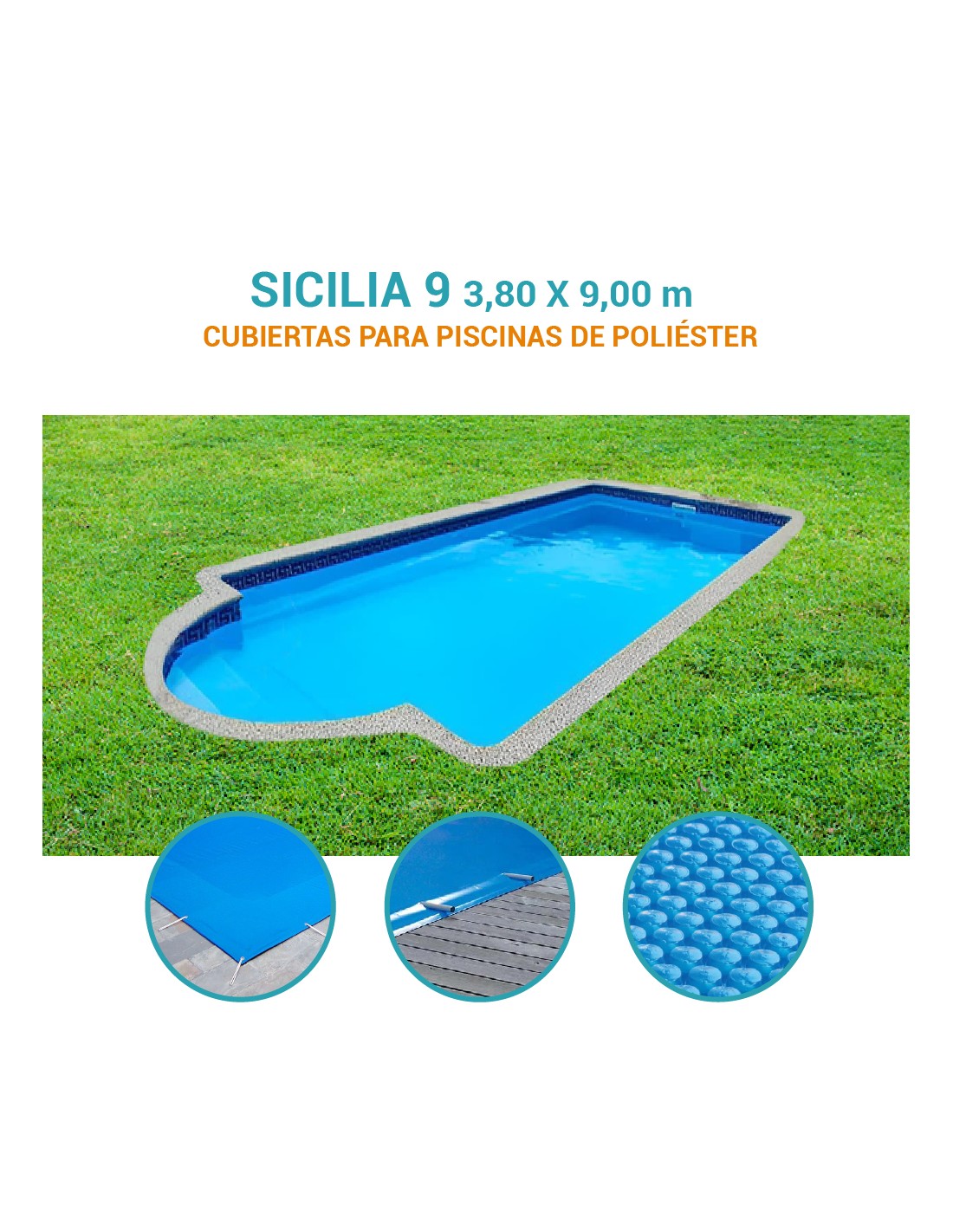 Sicilia 9| 9 x 3,80m | Cubiertas piscina de poliéster DTP
