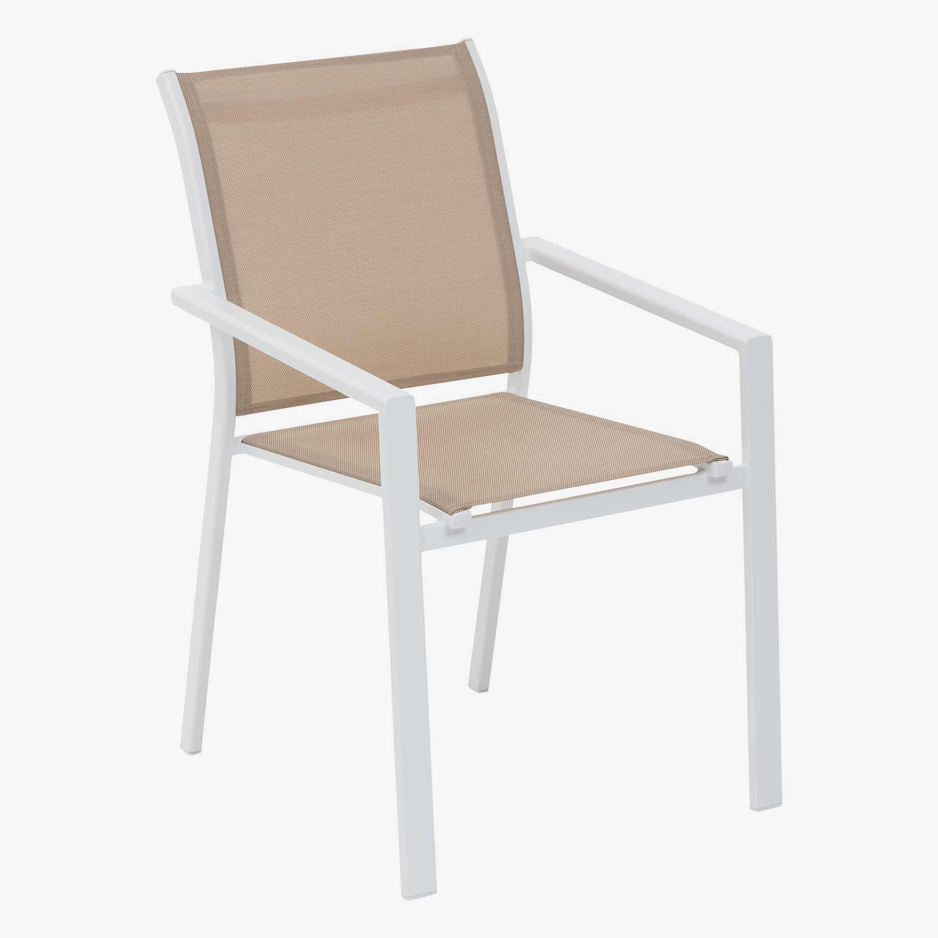 Silla de jardín apilable de aluminio blanca Essor 56x63x88cm