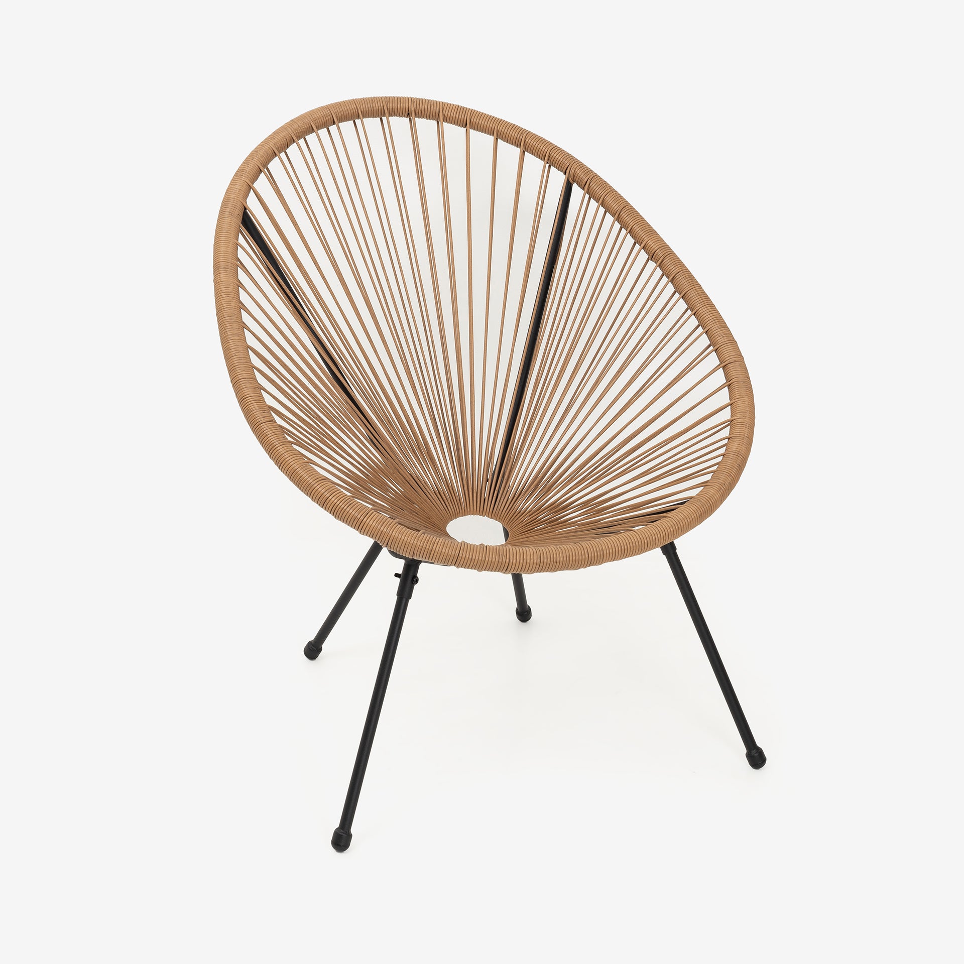Silla de jardín de ratán sintético marrón Acapulco 72x90x83cm