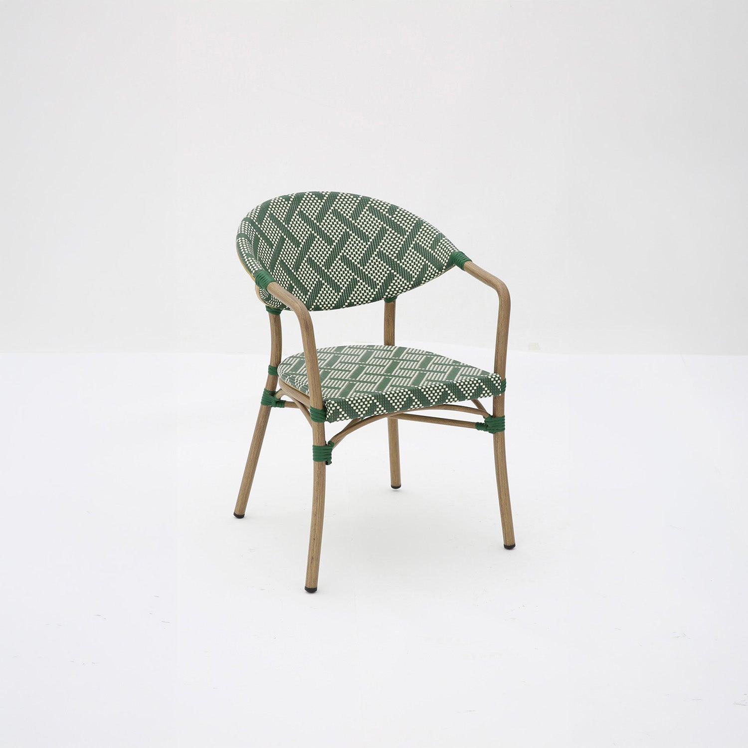 Silla de jardín de ratán sintético verde Selva 57x60x83cm