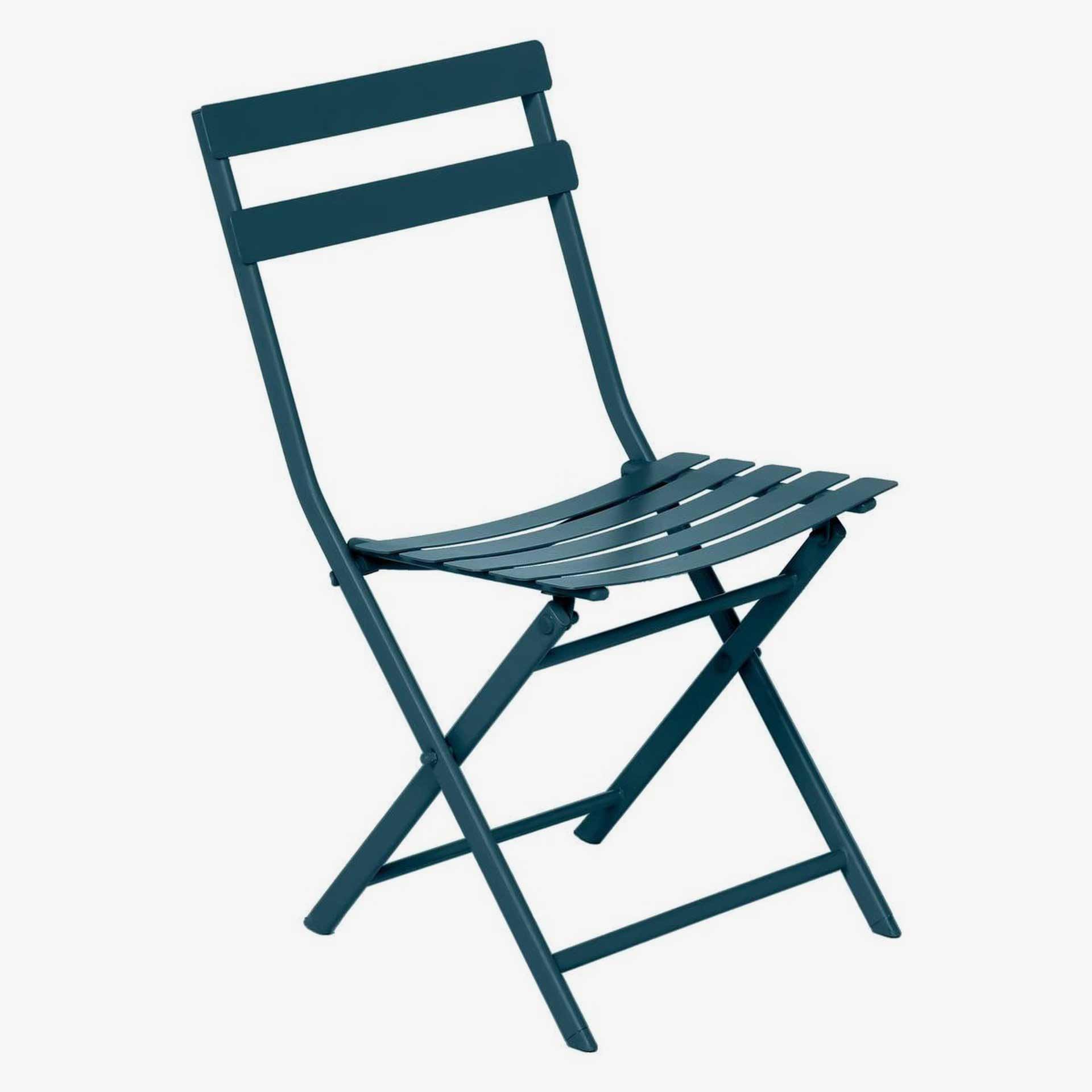 Silla de jardín plegable de acero azul Dixie 42x51x81cm
