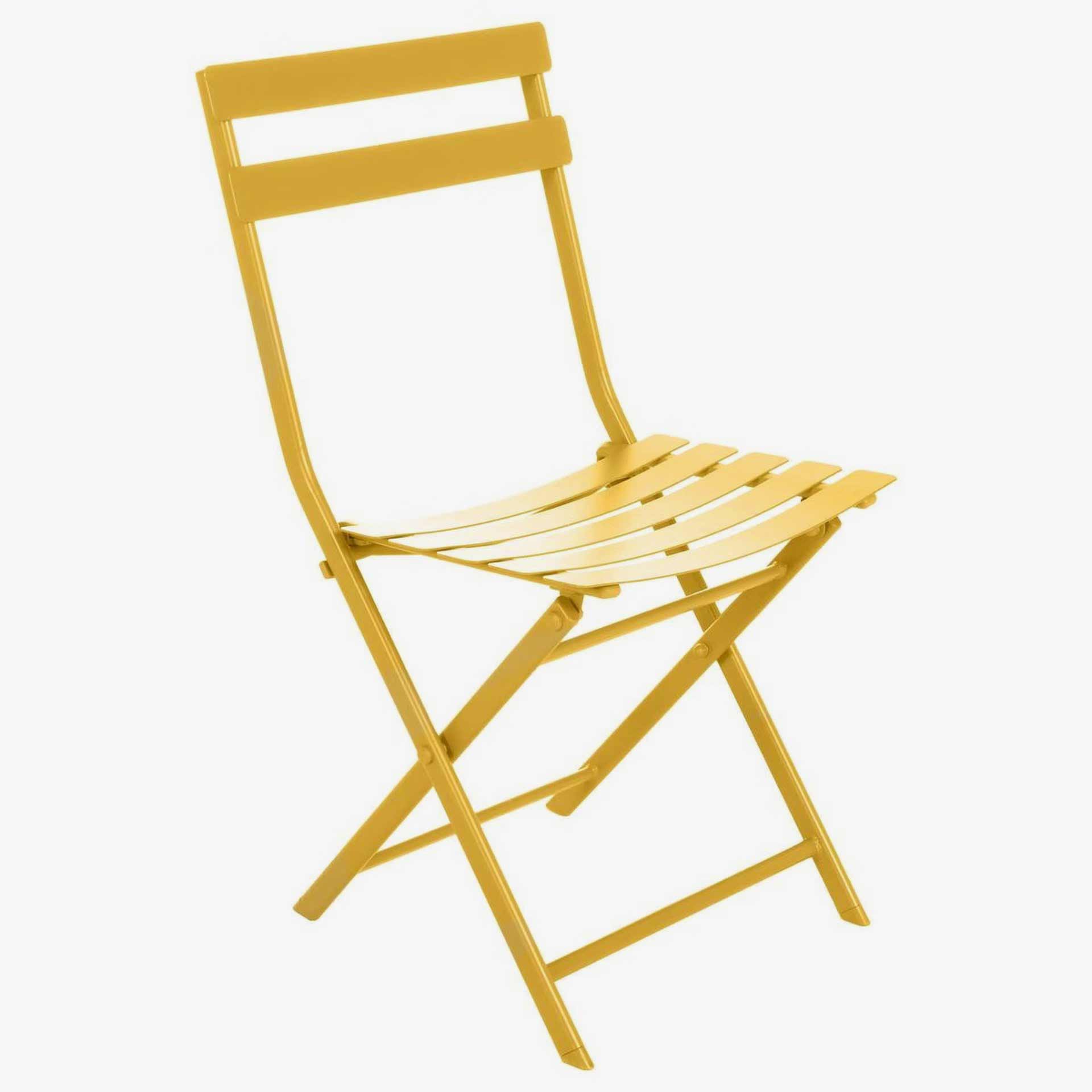 Silla de jardín plegable de acero mostaza Dixie 42x51x81cm