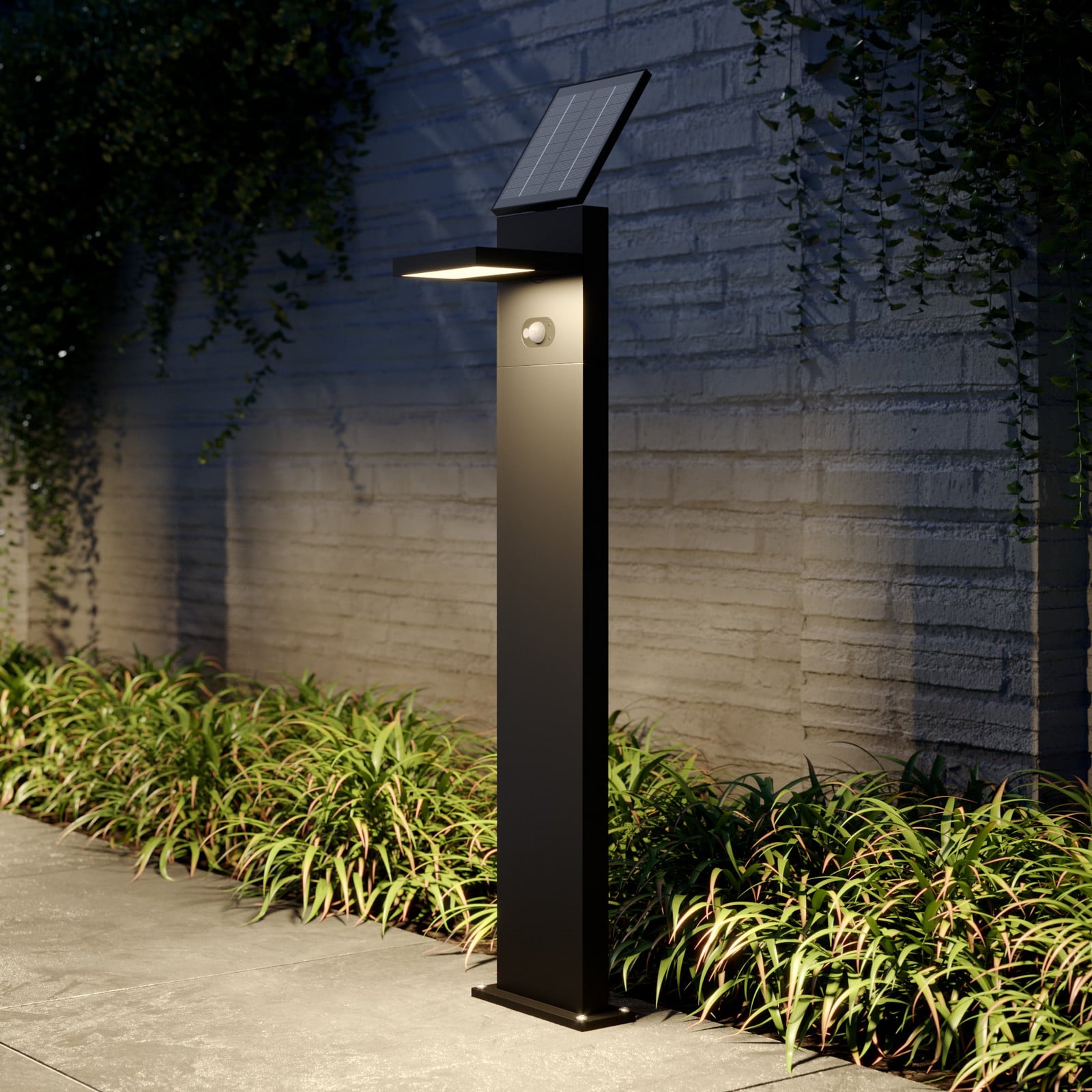 Silvan LED Solcelle Lámpara  Exterior/Jardín H100 w/Sensor Graphite - Lucande - Terraza - Moderno - Aluminio - Angular