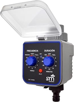 S&M 590054 Programador de Grifo de 1 Salida para riego automático H-M, Color Gris/Negro, 3/4"