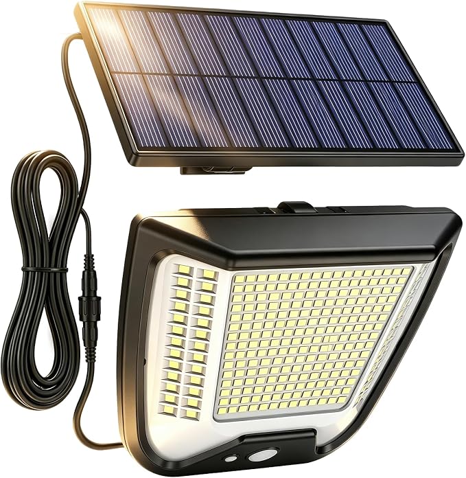 Solar Exterior Jardin Luz Foco - 288 LED con Sensor de Movimiento Luces