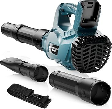 Soplador de Batería, Soplador de Hojas inalámbrico para Bosch 21 V, Motor Sin Escobillas, Velocidad Máxima 300 km/h, 3 Secciones de boquillas, 6 Velocidades Variables (Sin Batería)