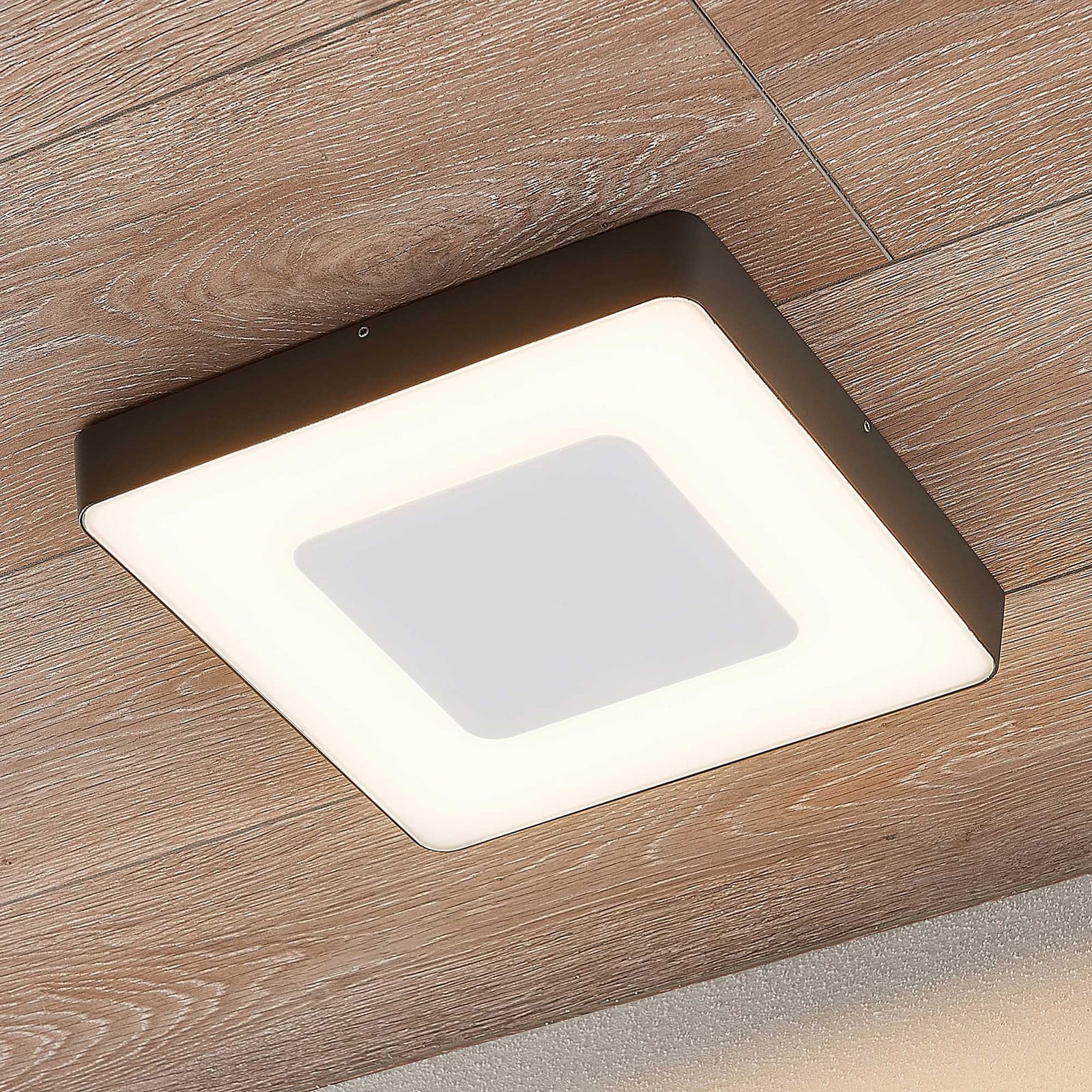 Sora Udendørs Lámpara de Techo White/Dark Grey - Lucande - Terraza - Moderno - Metal - Angular