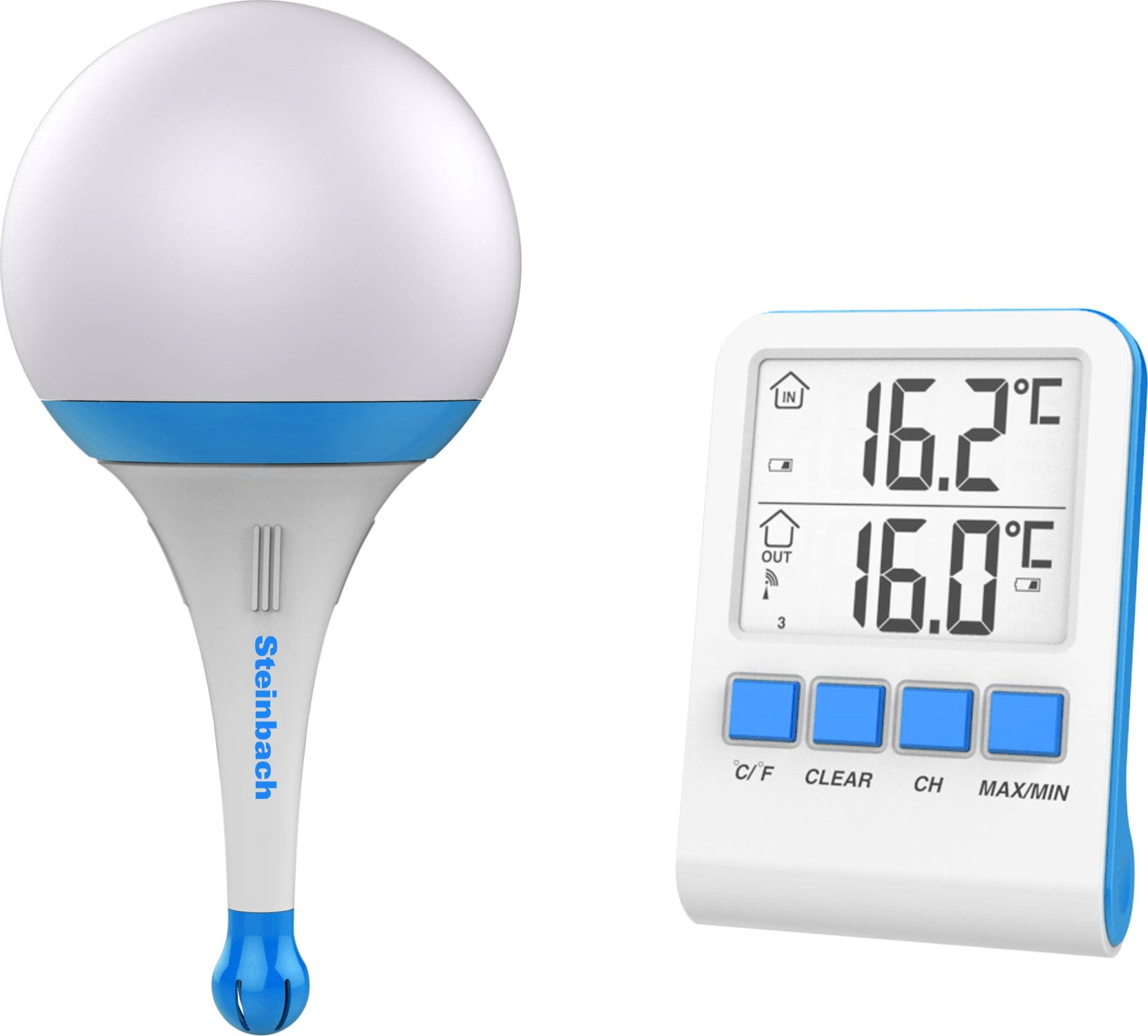 Steinbach Kugelleuchte mit digitalem Pool-Funkthermometer - 1 Stk