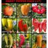 Sweet Pepper,9 variedades de pimientos ,90 semillas, (pack 17)