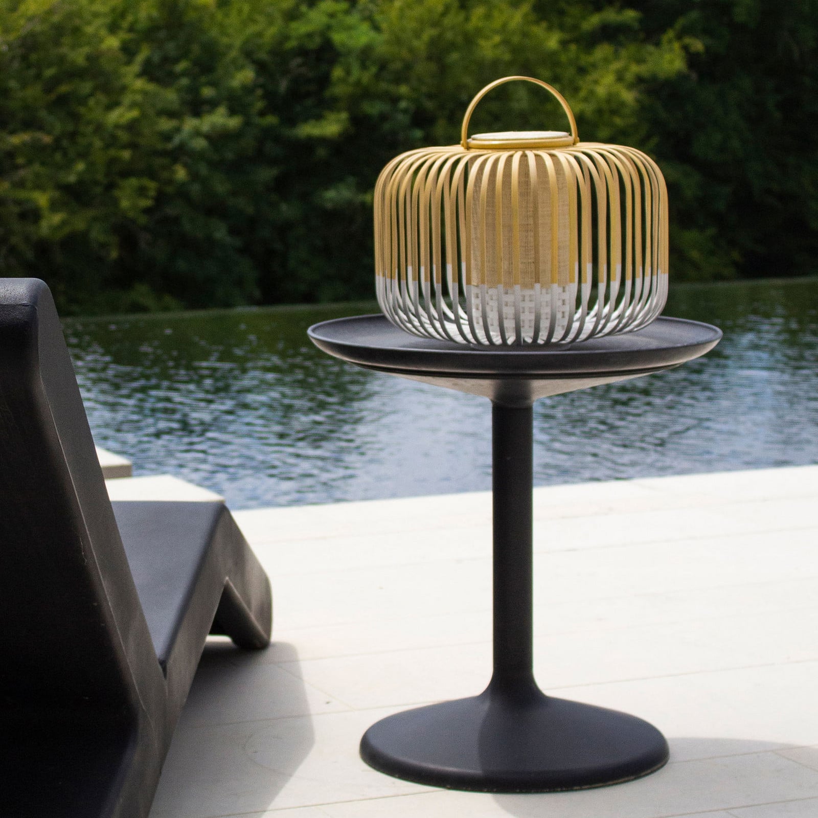 Take A Way Portable Lámpara de Sobremesa S White - Forestier Take A Way S - Terraza - Diseño - Bambú - Farol