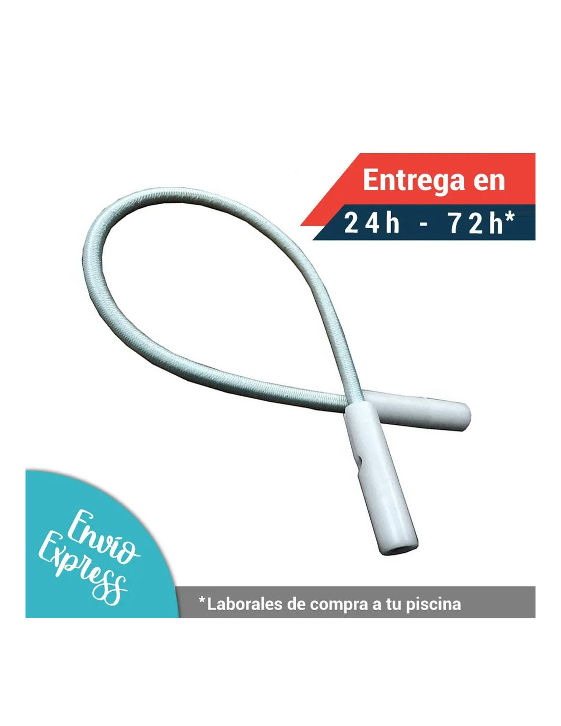 Tensores Blancos Lona de Piscina. Goma elástica de Gran Resistencia para el cobertor de Invierno. Regulables
