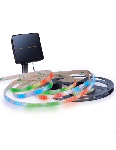 Tira led solar multicolor autoadhesiva
