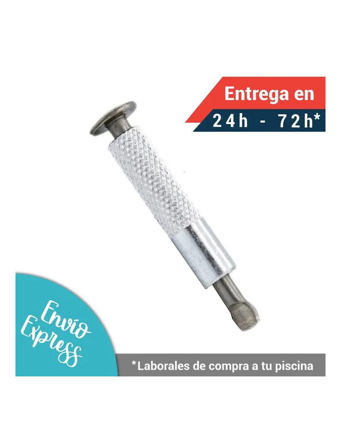 Tornillo de Anclaje para Lona, cobertor de Piscina. 100% Inox (Acero-Aluminio) y escamoteable MONOBLOC