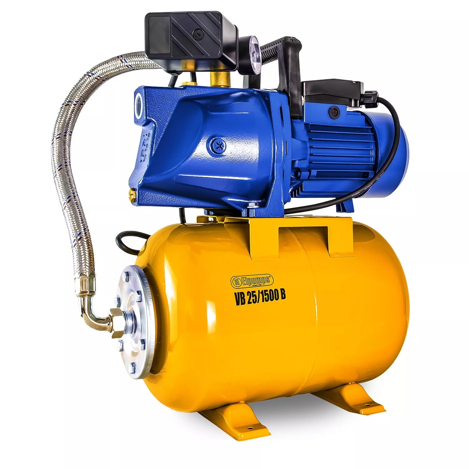 VB 25/1500 B Grupo de presión, con impulsor de acero inoxidable, 1500 W, 6.300 l/h, 4,8 bar, 25 L