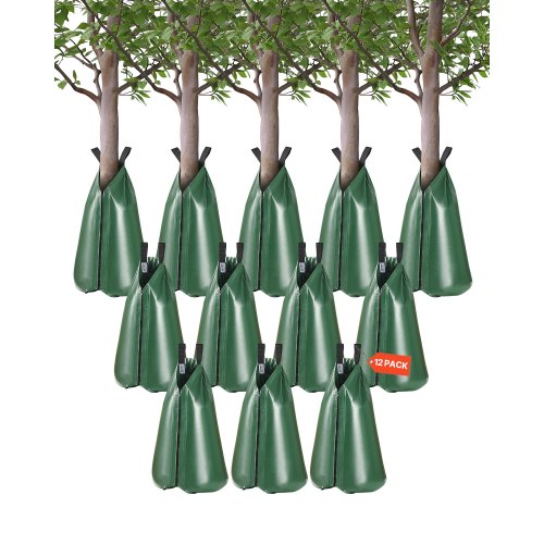 VEVOR 12 PCS Bolsa de Riego de 75,7 L para Árboles Nuevos, Bolsas de Riego por Goteo para Árboles Rellenables de Liberación Lenta de 5 a 9 Horas con Cremallera para Apuntar a las Raíces Profundas