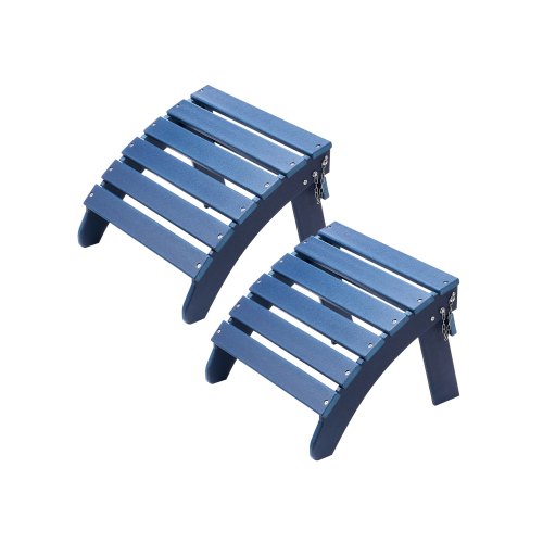 VEVOR 2 PCS Reposapiés Adirondack Plegable de Plástico HDPE 475 x 480 x 350 mm, Reposapiés Adirondack Resistente a la Intemperie para Silla Adirondack para Porches Exteriores, Césped, Patios, Azul