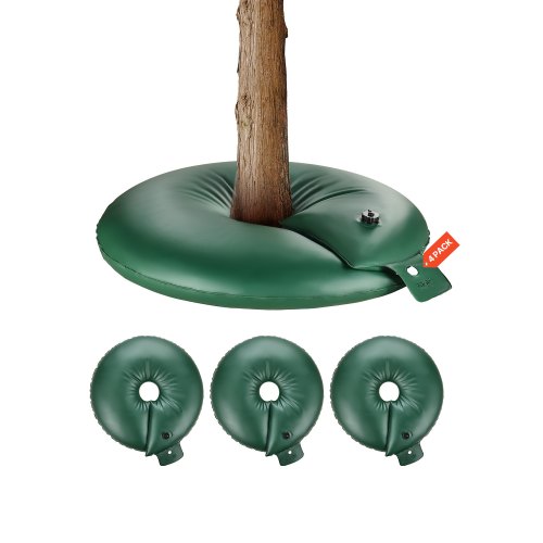 VEVOR 4 PCS Anillo de Riego para Árboles de Gran Capacidad de 75,7 L y Liberación Lenta de 6 a 9 Horas, Bolsas de Riego de PVC para Plantación Rellenables, para Goteo de Raíces de Árboles y Arbustos