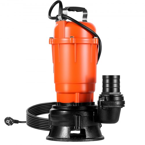 VEVOR 550 W Bomba de Sumidero Sumergible, Bomba de Sumidero de Hierro Fundido de 18000 L/H con Interruptor de Flotador Automático, Altura de Descarga de 10 m, para Evacuación de Aguas Residuales