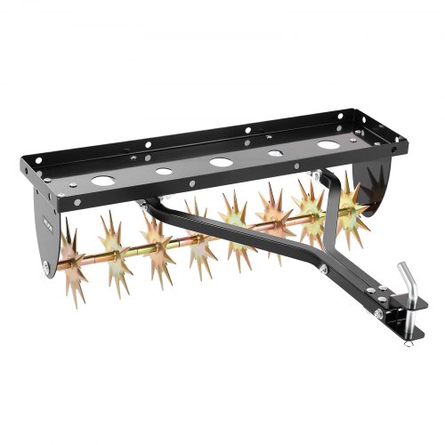 VEVOR Aireador de Césped Remolcado con Asiento, Marco de Acero Reforzado, 82 cm de Ancho, Soporta 45 kg, Profundidad 5 cm, Compatible con Tractores Cortacéspedes y Cortacésped, para Jardín Compactados