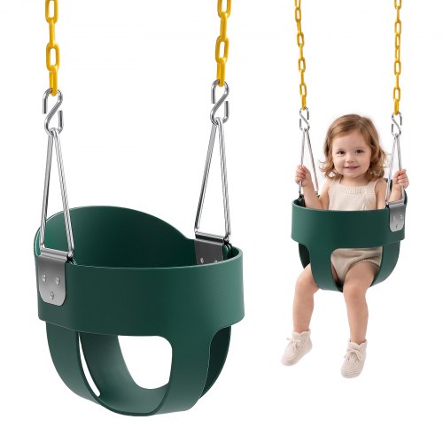 VEVOR Asiento de columpio infantil con respaldo alto, verde