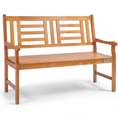 VEVOR Banco de Jardín de Madera Banco de Parque 122 cm Banco de Descanso Carga de 318 kg Banco de Jardín y Parque para 3 Personas con Respaldo Reposabrazos Banco para Jardín, Parque, Patio, Porche