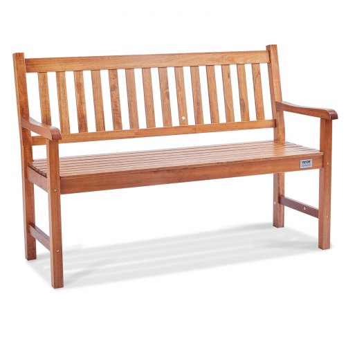 VEVOR Banco de Jardín de Madera Banco de Parque 127 cm Banco de Descanso Carga de 363 kg Banco de Jardín y Parque para 3 Personas con Respaldo Reposabrazos Banco para Jardín, Parque, Patio, Porche