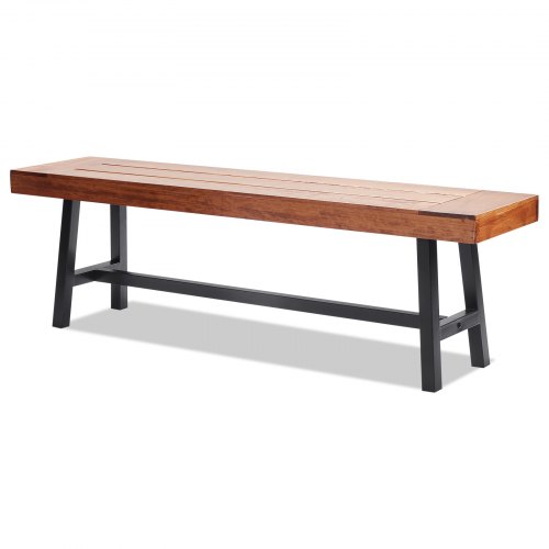 VEVOR Banco de Jardín de Madera Banco de Parque 160 cm Banco de Descanso Carga de 227 kg Banco de Jardín y Parque para 3 Personas con Respaldo Reposabrazos Banco para Jardín, Parque, Patio, Porche