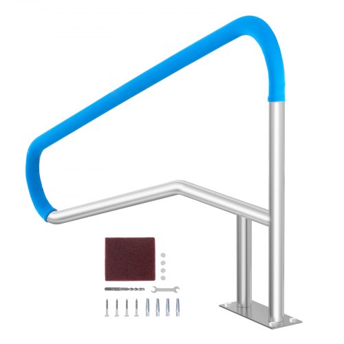 VEVOR Barandilla para Piscina 1395 x 810 mm Pasamanos para Piscina de Acero Inoxidable con Placa Base Barra de Seguridad Inoxidable para Piscinas, Interiores, Exteriores, Terrazas, Spas