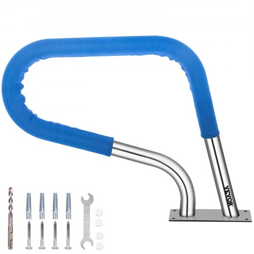 VEVOR Barandilla para Piscina 76,2 x 55,8 cm Pasamanos de Piscina Acero Inoxidable Agarradera Exterior Piscina Carga 113 kg Barandilla de Seguridad de Piscina con Cubierta de Nailon Tornillos Broca M8