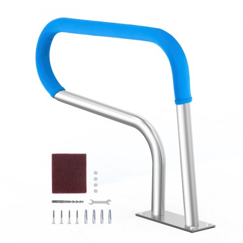 VEVOR Barandilla para Piscina 805 x 585 mm Pasamanos para Piscina de Acero Inoxidable con Placa Base Barra de Seguridad Antioxidante para Piscinas, Interiores, Exteriores, Terrazas, Spas