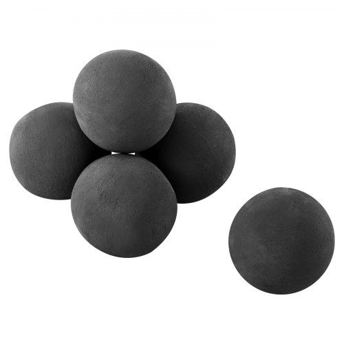 VEVOR Bolas de Cerámica para Fuego 6 Piezas 125 mm de Fibra Cerámica Piedras de Lava Redondas Reutilizables para Uso en Interiores y Exteriores para Fogatas de Propano, Gas, Estufas, Camping, Negro