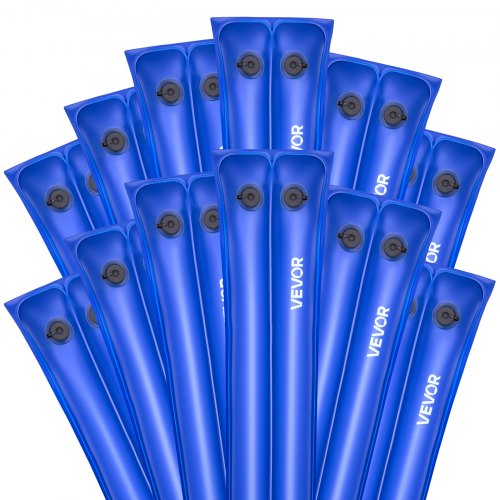VEVOR Bolsas de Agua para Cubiertas de Piscina, 12 Piezas, 300 x 30 cm Bolsa de Tubos de Peso de Doble Cámara PVC con Tapón de Rosca Hermético para Cubierta de Piscina Enterrada de Invierno, Azul