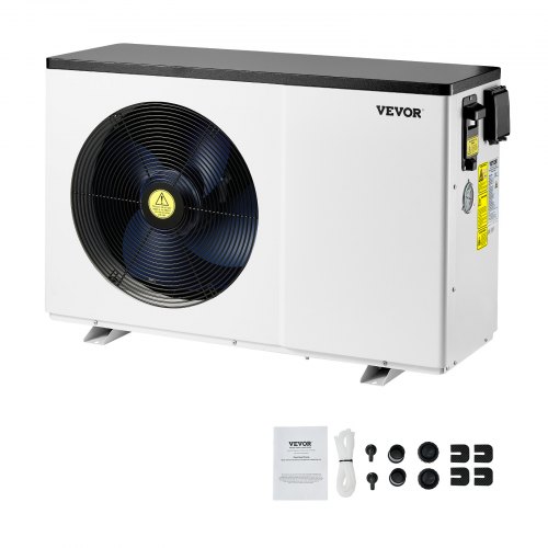 VEVOR Bomba de Calor Eléctrica para Piscina, 3,22-15,25 kW, Calentadores de Piscina de Frecuencia Variable que Ahorran Energía para Piscinas Elevadas 30-60 m³, CA 220-240 V 50 Hz, 1000 x 391 x 654 mm