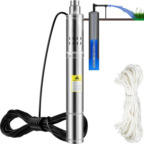 VEVOR Bomba de Pozo Profundo Motor de 550 W Bomba Sumergible para Pozo 230 V 50 Hz Bomba de Agua