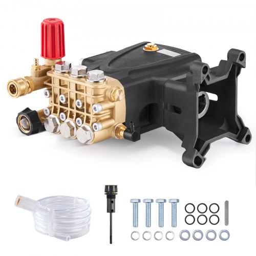 VEVOR Bomba para Hidrolavadora Émbolo Triple Horizontal con Eje de 25,4 mm 4000 PSI 4,0 GPM Kit de Repuesto para Hidrolavadora con Herrajes, Compatible con Simpson MorFlex 40224, 40225, 40226
