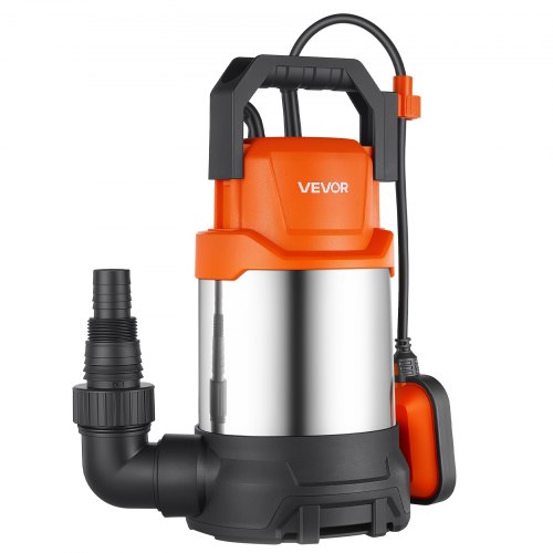 VEVOR Bomba Sumergible de Agua 750 W 20.000 L/h con Interruptor de Flotador, Sistema Portátil de Extracción de Agua, Elevación de 9 m, Material Termoplástico, para Vaciar Piscinas, Estanques de Jardín