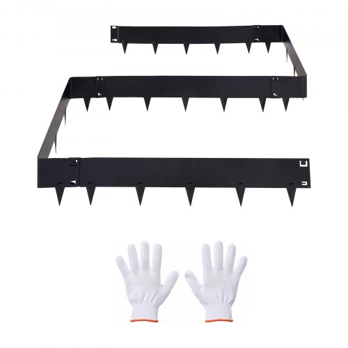 VEVOR Borde de Césped de Acero Galvanizado, 1016 x 207 mm, sin Placas de Conexión, 6 Piezas de Borde, Delimitador Exterior de Metal, Bordura de Jardín con Guantes para Senderos Paisajismo Parterres