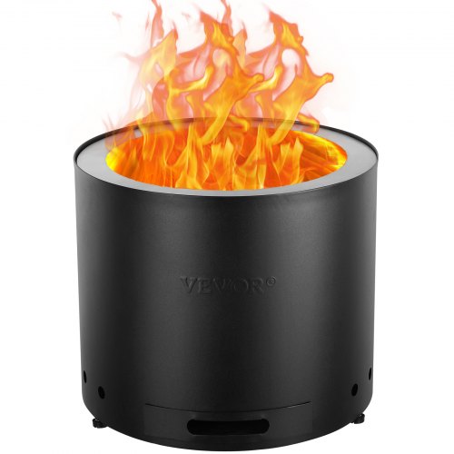 VEVOR Brasero de Leña sin Humo 380 x 320 mm Brasero con Bandeja de Ceniza Extraíble Brasero Portátil para Interiores y Exteriores de Acero Inoxidable SUS430, para Acampar en el Patio al Aire Libre